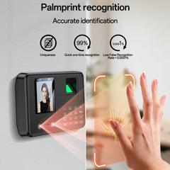 Attendance Machine - YESIDO KM30 Attendance Machine Time Clock Face Fingerprint Recognition Punch Card Reader Attendance Recorder