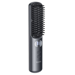 Hair Straightener - YESIDO MG23 Wireless Hair Straightener Brush 2 in 1 Straighten and Curl Styling Tool 3 Temp Settings Digital Display