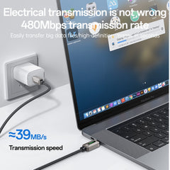 Dual Type C - YESIDO CA198 60W 3A USB-C to USB-C Cable Zinc Alloy Flowing Light Braided Data Cable