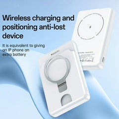 Power Bank - YESIDO YP73 Wireless Charging Power Bank 5000mAh 15W Fast Charging Phone Charger with Locator / Metal Stand