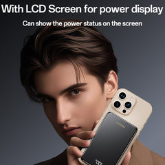 Power Bank - YESIDO YP75 10000mAh Digital Display Portable Charger 22.5W Fast Charging Power Bank Built In iP Cable