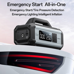 Car Jump Starter - YESIDO VC13 5 in 1 Car Jump Starter 150PSI Tire Inflator Pump 10000mAh Power Bank with Emergency Light