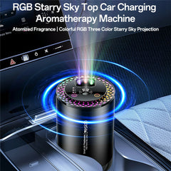 Car Diffuser - YESIDO VC14 Car Aromatherapy Diffuser Smart Air Freshener Rechargeable RGB Starry Sky Ambient Lamp