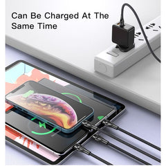 4 in 1 Cable - YESIDO CA111 4 in 1 USB to 2 TC+ 2 IP Nylon Braided Wire Mobile Phone Charger Data Cable