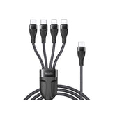 4 in 1 Cable - YESIDO CA111 4 in 1 USB to 2 TC+ 2 IP Nylon Braided Wire Mobile Phone Charger Data Cable