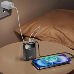 Power Bank - YESIDO YP97 Digital Display 20,000 mAh 65W Fast Charging Powerbank with Built-in Type C Cable, Laptop Charger