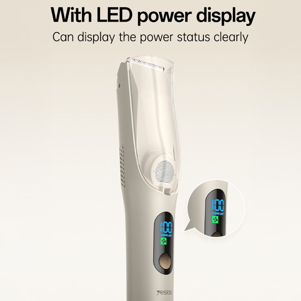 Baby Hair Clipper - YESIDO MG19 For Children Hair Clipper with Smart Digital Display Cool Ceramic Blade 2 Speed Mode Hair Trimmer