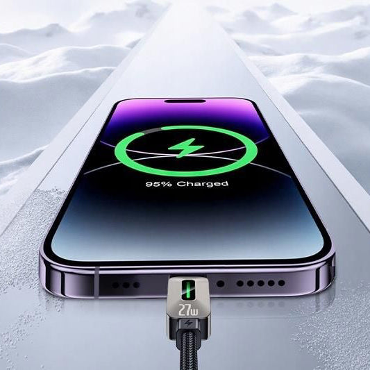 PD Fast Cable - YESIDO Fast Cable CA199 USB-C/Lightning 27W 3A Led Flowing Light