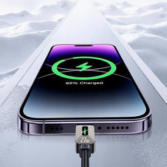 PD Fast Cable - YESIDO Fast Cable CA199 USB-C/Lightning 27W 3A Led Flowing Light