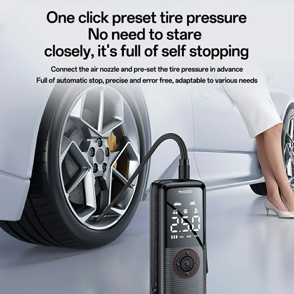 Tire Inflator - YESIDO VC17 Mini Electric Pump