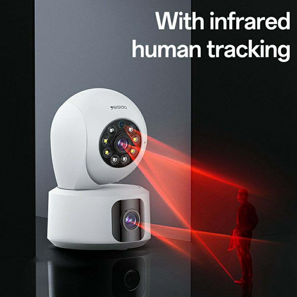 Dual Camera - YESIDO KM16 Indoor Dual Lens Camera Wireless Security Cam WiFi Surveillance System with Night Vision / Two-Way Audio / Motion Detection