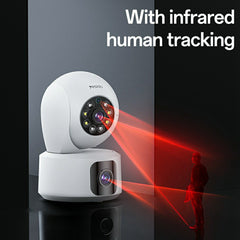 Dual Camera - YESIDO KM16 Indoor Dual Lens Camera Wireless Security Cam WiFi Surveillance System with Night Vision / Two-Way Audio / Motion Detection