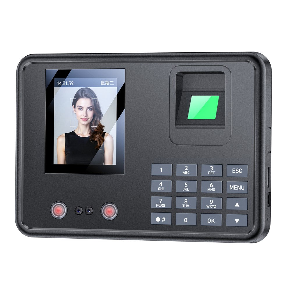 Attendance Machine - YESIDO KM30 Attendance Machine Time Clock Face Fingerprint Recognition Punch Card Reader Attendance Recorder