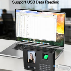 Attendance Machine - YESIDO KM30 Attendance Machine Time Clock Face Fingerprint Recognition Punch Card Reader Attendance Recorder