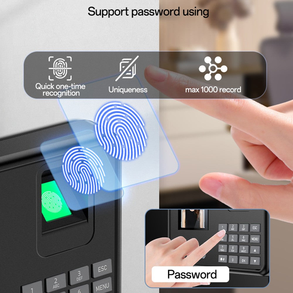 Attendance Machine - YESIDO KM30 Attendance Machine Time Clock Face Fingerprint Recognition Punch Card Reader Attendance Recorder