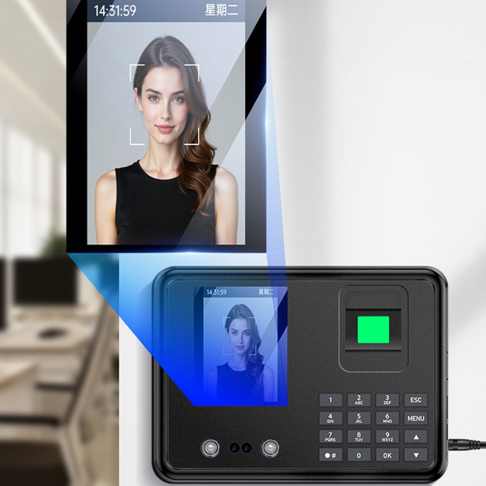Attendance Machine - YESIDO KM30 Attendance Machine Time Clock Face Fingerprint Recognition Punch Card Reader Attendance Recorder