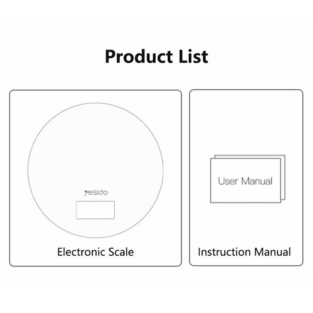 Coffee Scale - YESIDO MG43 Kitchen Digital Scale Precision Weighing LCD Display Digital Scale Support 1-5000g Capacity