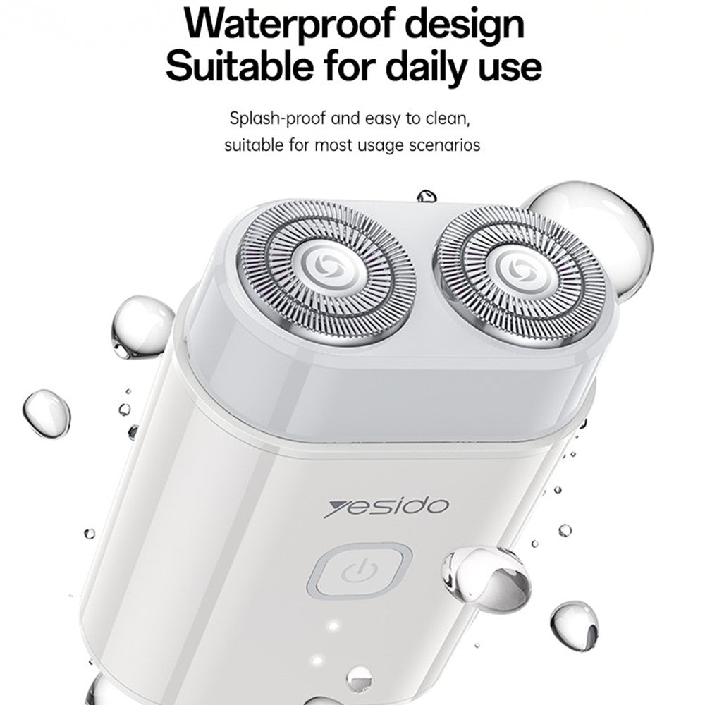 Electric Shaver - YESIDO MG20 IPX5 Waterproof Travel Electric Shaver Smart Display Dual-Ring Floating Blades