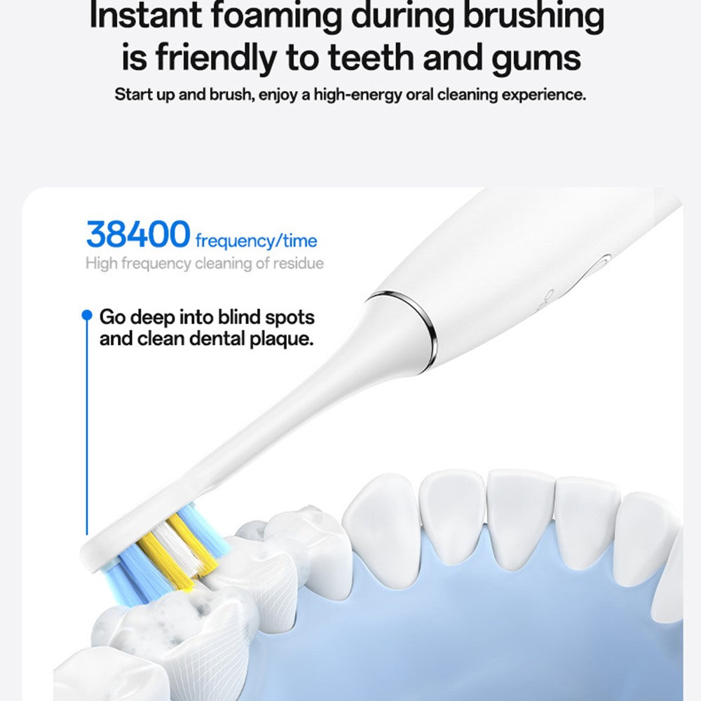 Electric Toothbrush - YESIDO MG24 IPX7 Waterproof Sonic Electric Toothbrush 38400 VPM Long Battery Ergonomic Handle