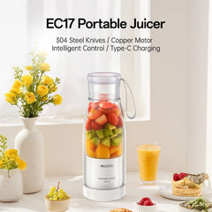 Portable Blender - YESIDO EC17 450ml Portable Juicer 18500 RPM 80W Rechargeable 304 Stainless Steel Blender (BPA Free, No FDA)