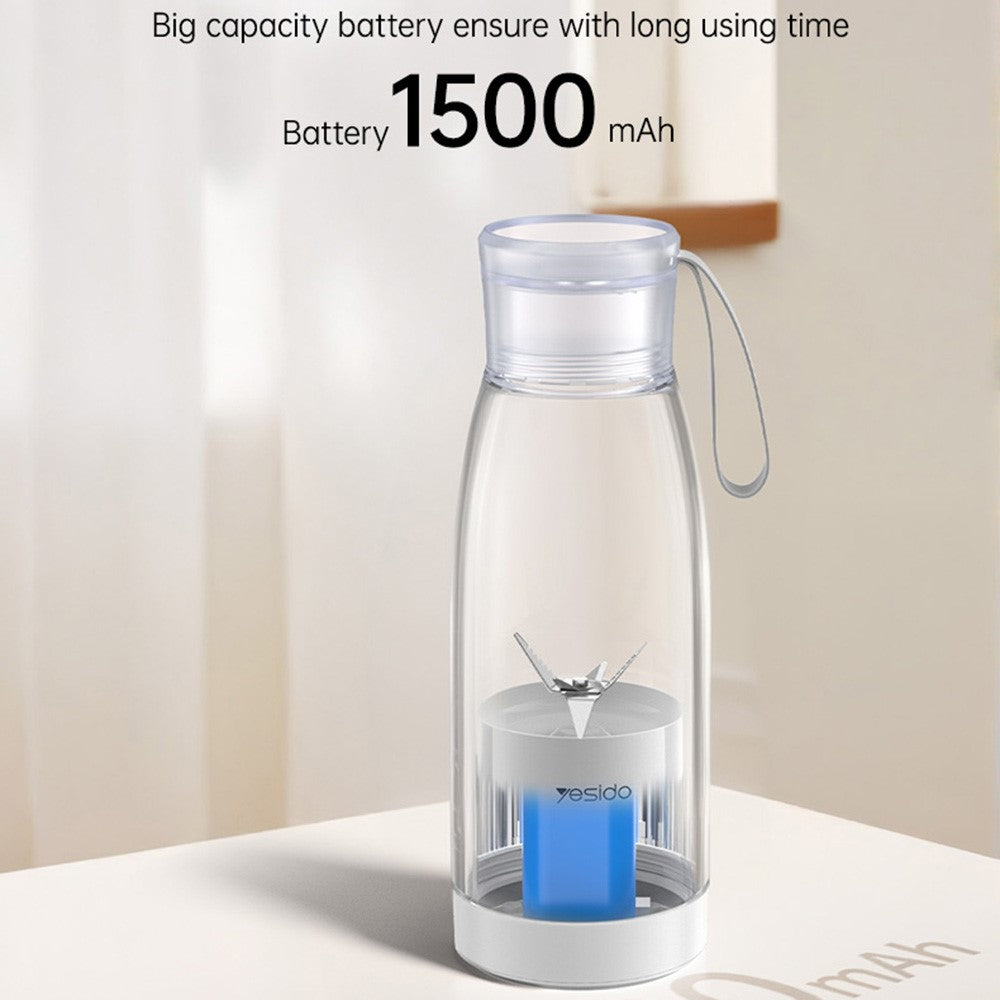 Portable Blender - YESIDO EC17 450ml Portable Juicer 18500 RPM 80W Rechargeable 304 Stainless Steel Blender (BPA Free, No FDA)