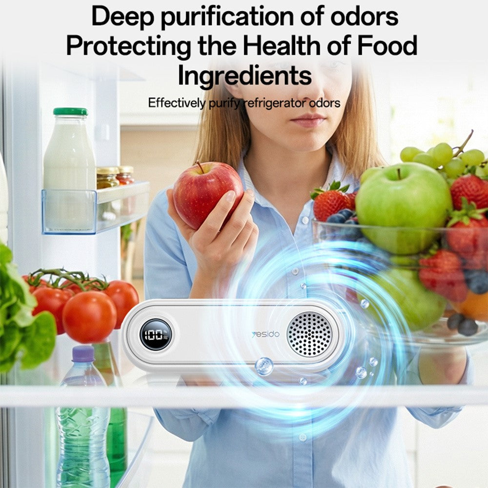 Fridge Deodorizer - YESIDO EC33 Multi-functional Fridge Deodorizer 3 Modes Odor Eliminator Sterilizer for Refrigerator Shoe Cabinet