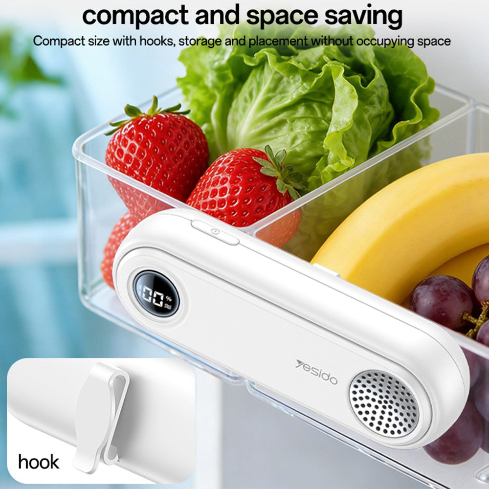 Fridge Deodorizer - YESIDO EC33 Multi-functional Fridge Deodorizer 3 Modes Odor Eliminator Sterilizer for Refrigerator Shoe Cabinet