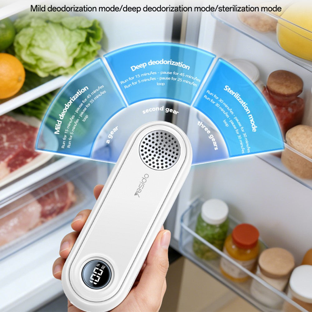 Fridge Deodorizer - YESIDO EC33 Multi-functional Fridge Deodorizer 3 Modes Odor Eliminator Sterilizer for Refrigerator Shoe Cabinet