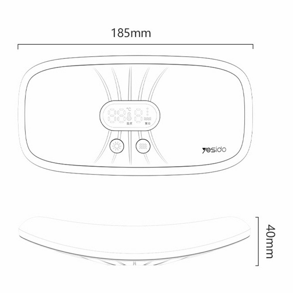 Menstrual Heating Pad - YESIDO MG28 Electric Massage Heating Belt Uterus / Waist Warmer Digital Display 3 Vibration Modes 4 Temperature Settings