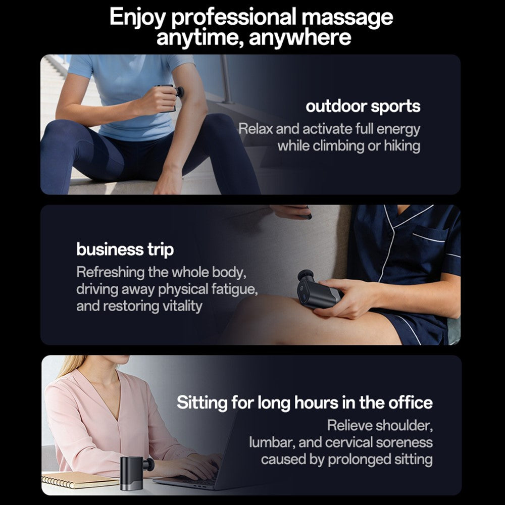 Massage Gun - YESIDO MG61 Mini Massage Gun Portable Fascia Gun 3 Levels Brushless Motor Low Noise Muscle Relaxation Device for Home Travel