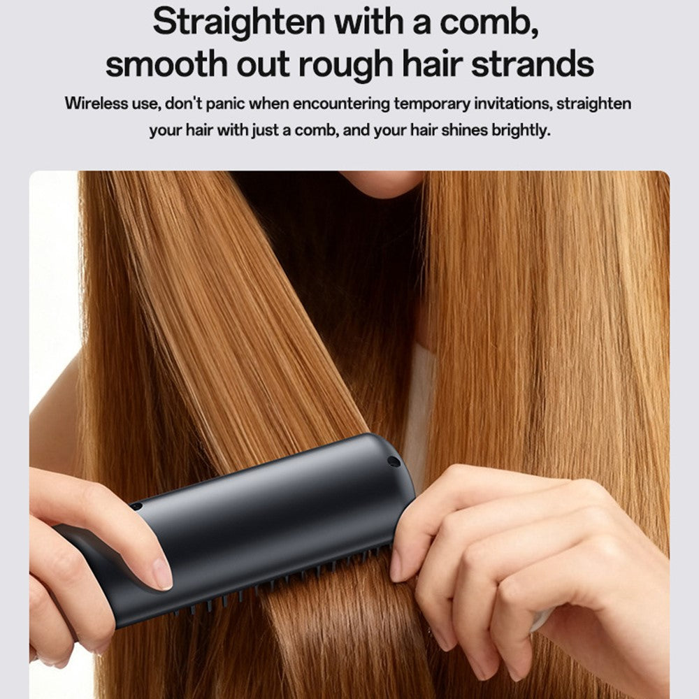 Hair Straightener - YESIDO MG23 Wireless Hair Straightener Brush 2 in 1 Straighten and Curl Styling Tool 3 Temp Settings Digital Display