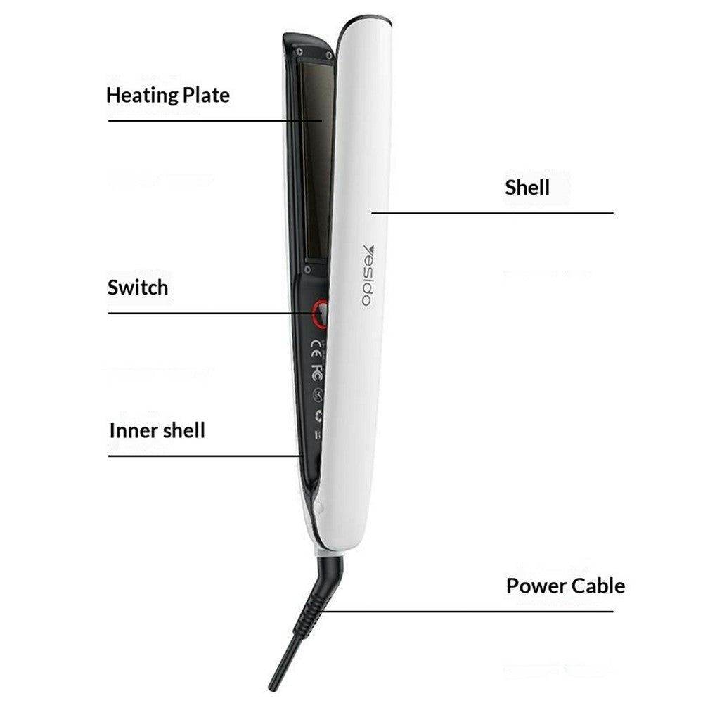 Hair Straightener - YESIDO MG31 Hair Straightener Negative Ion Technology 3 Temperature Settings Fast Heating Ceramic Plates