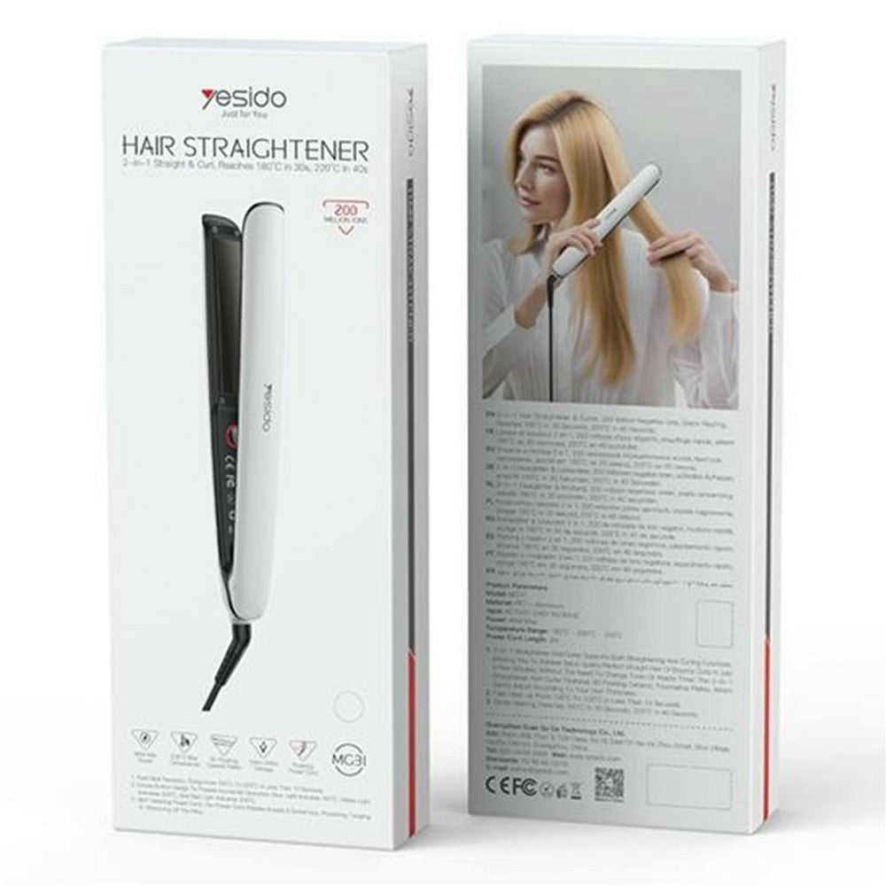 Hair Straightener - YESIDO MG31 Hair Straightener Negative Ion Technology 3 Temperature Settings Fast Heating Ceramic Plates