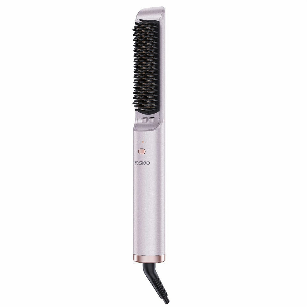 Straightener Brush - YESIDO MG33 EU Plug Hair Straightener Brush Smart Temperature Control Negative lon Hair Straightening Comb