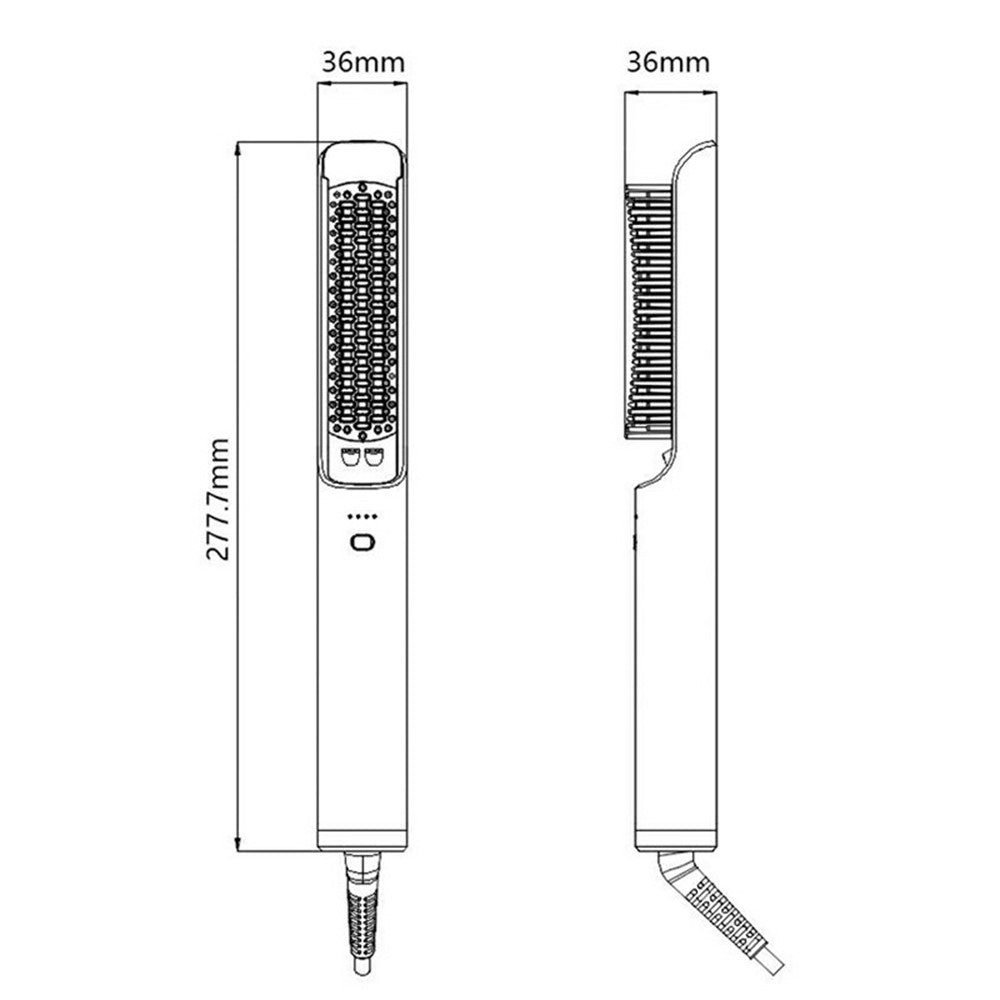 Straightener Brush - YESIDO MG33 EU Plug Hair Straightener Brush Smart Temperature Control Negative lon Hair Straightening Comb