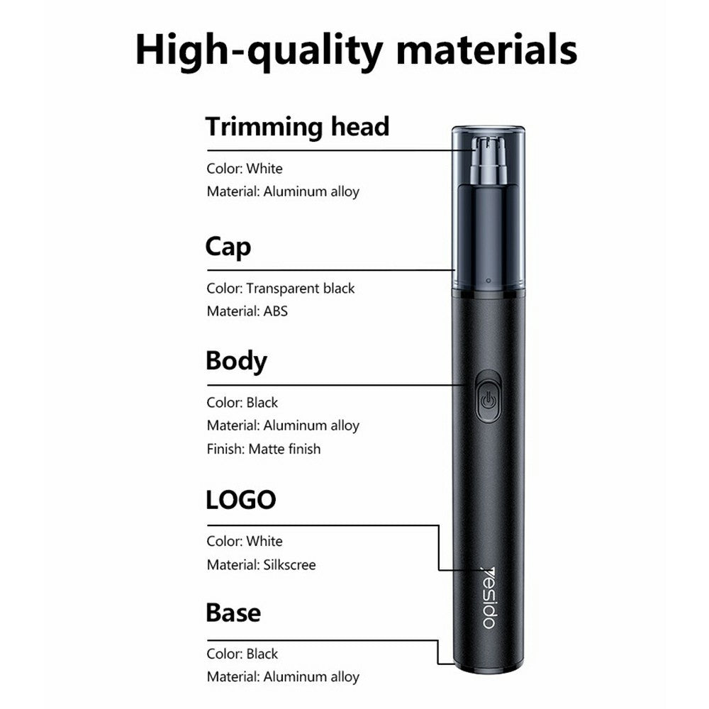 Nose Hair Trimmer - YESIDO MG25 Dual Blade Nose Hair Trimmer Portable Electric Nasal Hair Removal Shaver