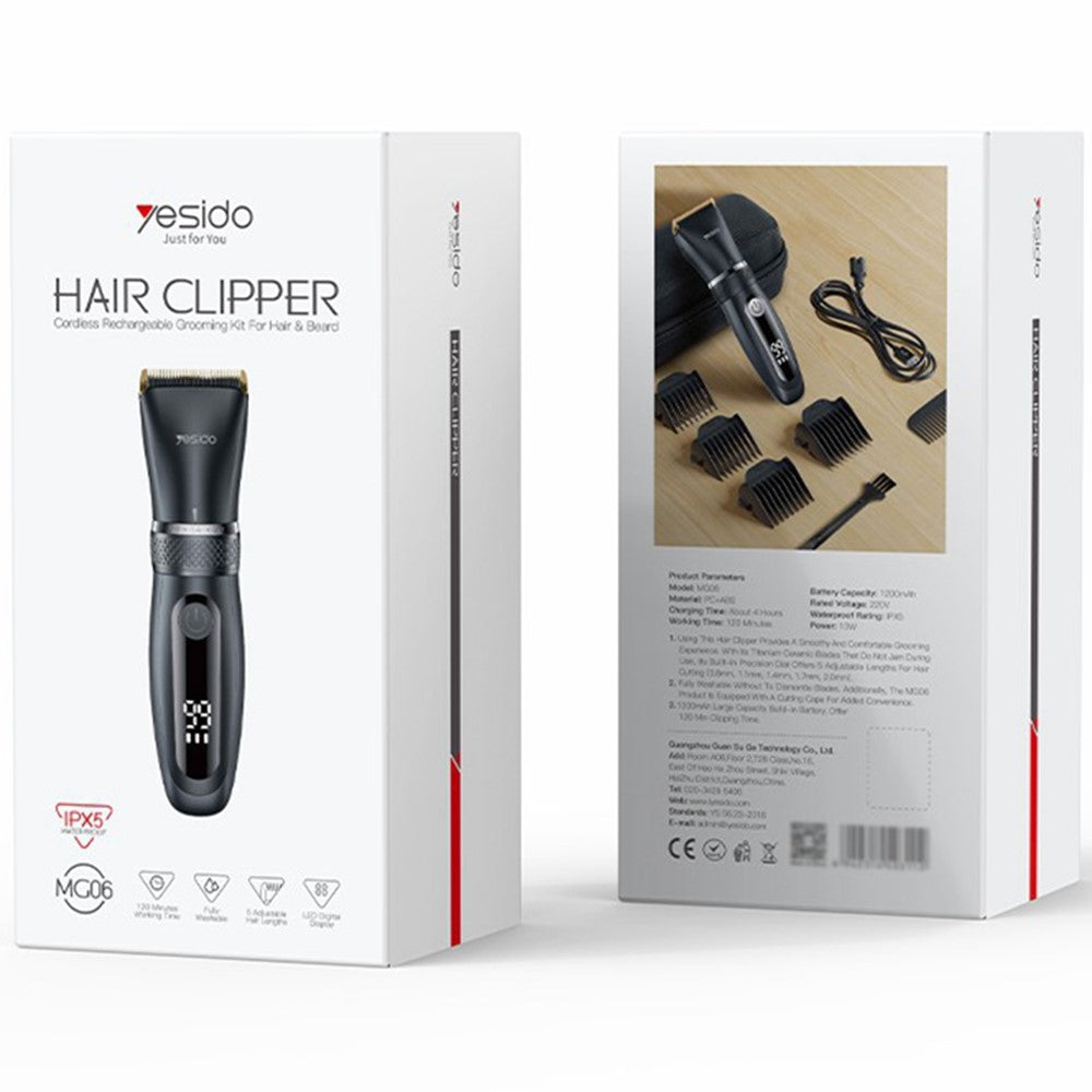 Hair Clipper - YESIDO MG06 Hair Clipper Cordless Hair Grooming Rechargeable Trimmer