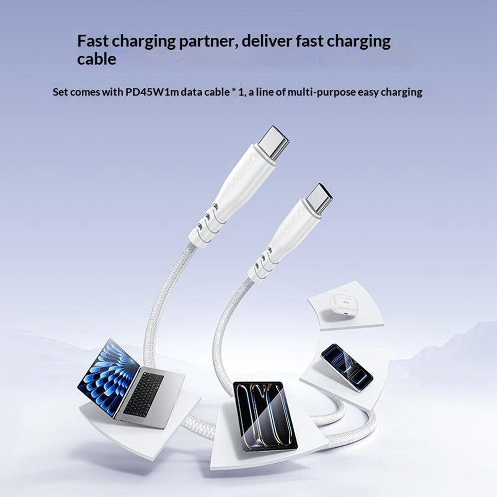 Quick Charger -  YESIDO YC110 EU Plug PD 45W USB-C + QC 18W USB-A Wall Charger Dual Port Fast Charging Adapter with 1m Type-C Cable