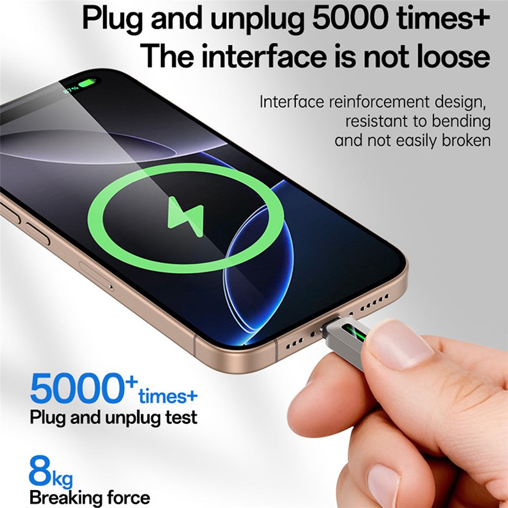 Dual Type C - YESIDO CA198 60W 3A USB-C to USB-C Cable Zinc Alloy Flowing Light Braided Data Cable