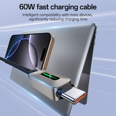 Dual Type C - YESIDO CA198 60W 3A USB-C to USB-C Cable Zinc Alloy Flowing Light Braided Data Cable