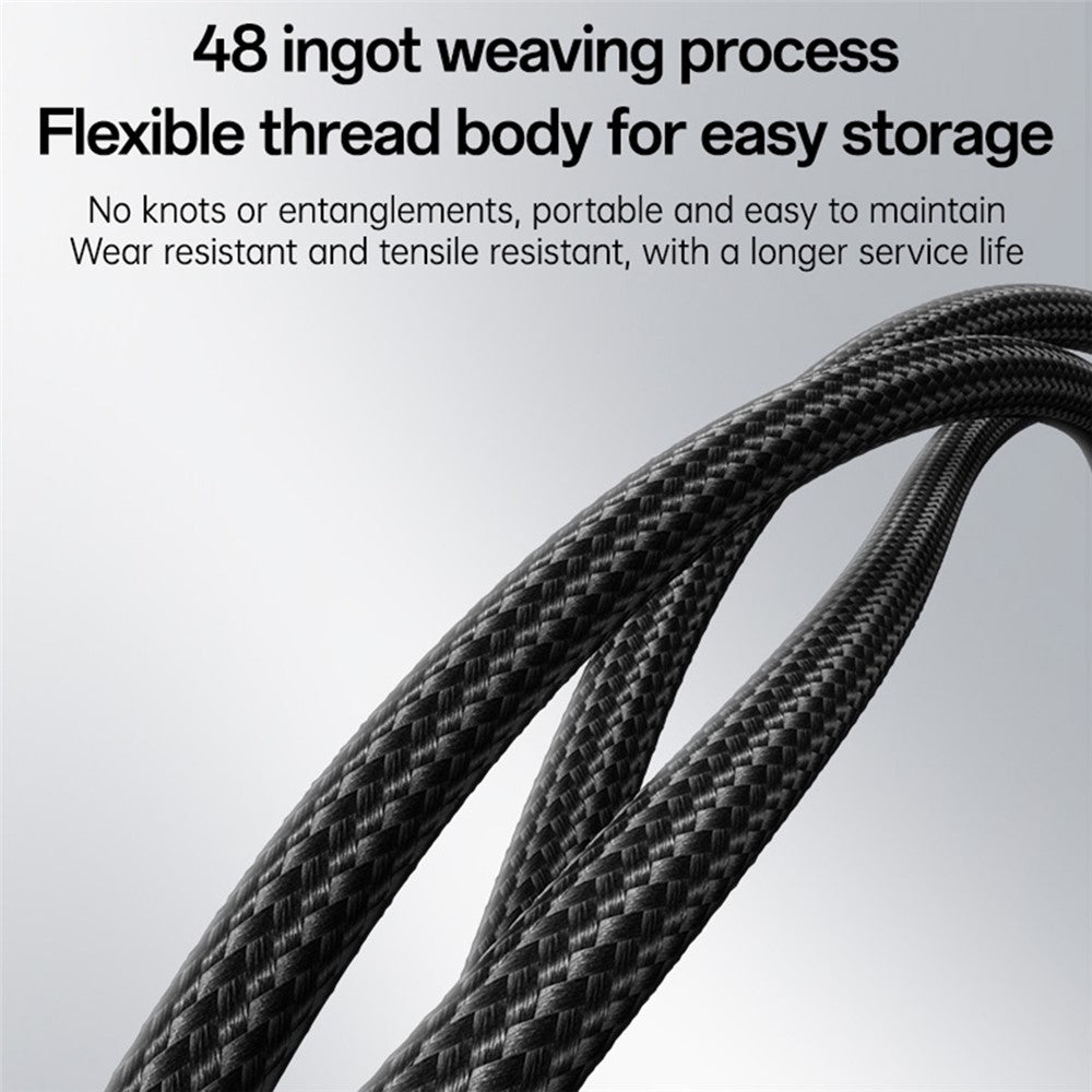 Dual Type C - YESIDO CA198 60W 3A USB-C to USB-C Cable Zinc Alloy Flowing Light Braided Data Cable