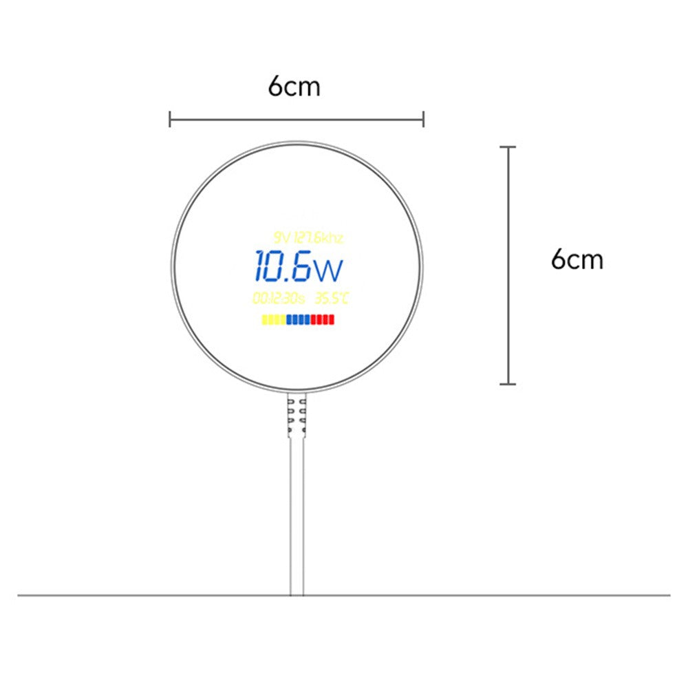 Wireless Charger - YESIDO DS28 Magnetic Wireless Charger with Digital Display Fast Charging Pad with 1.2m Type C Cable