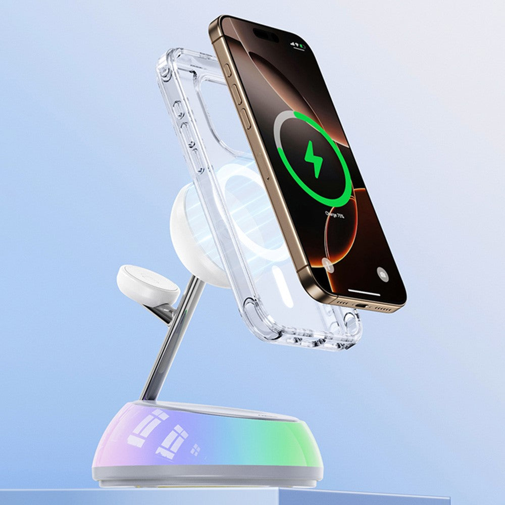 Wireless Charger - YESIDO DS31 3 in 1 Wireless Charging Station Phone Watch Earphone Magnetic Wireless Charger with Night Light