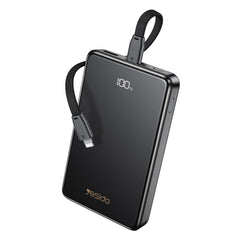 Power Bank - YESIDO YP75 10000mAh Digital Display Portable Charger 22.5W Fast Charging Power Bank Built In iP Cable