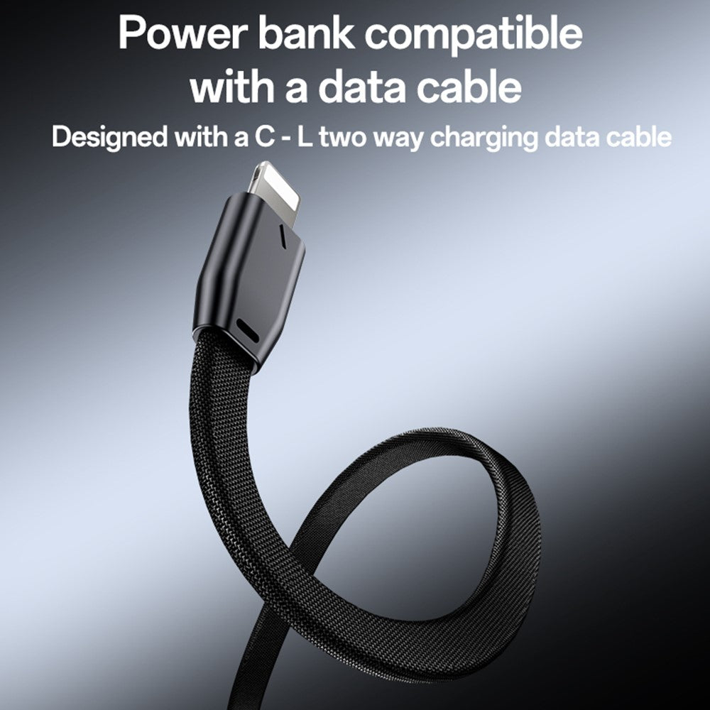 Power Bank - YESIDO YP75 10000mAh Digital Display Portable Charger 22.5W Fast Charging Power Bank Built In iP Cable