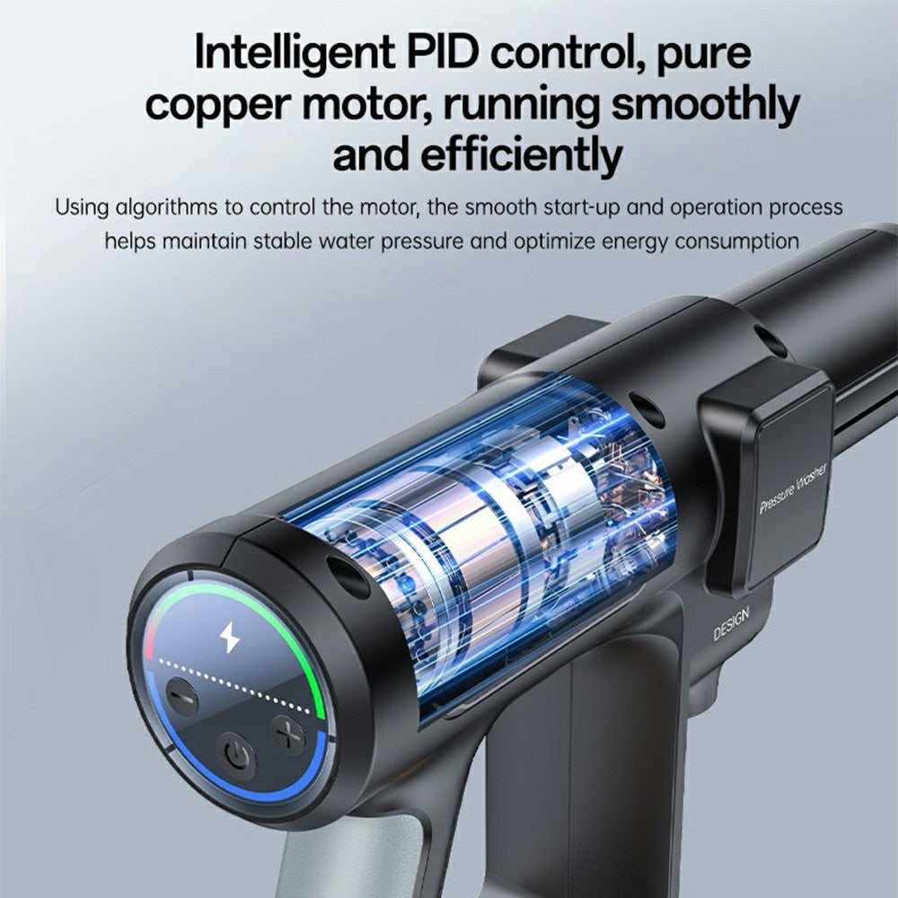 Car Pressure Washer - YESIDO VC18 High Pressure Washer Gun 2 Gears Adjustable Cordless Car Cleaner with LED Display