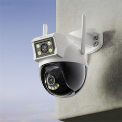 Dual Camera - YESIDO KM12 Dual Lens 400W HD Surveillance Camera 360 Degree Wireless WiFi 2.4G Camera with Two-Way Voice Support