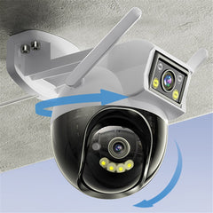 Dual Camera - YESIDO KM12 Dual Lens 400W HD Surveillance Camera 360 Degree Wireless WiFi 2.4G Camera with Two-Way Voice Support