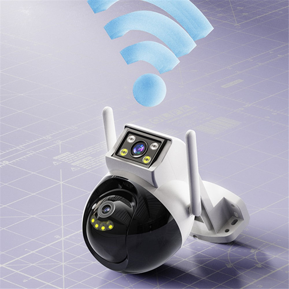 Dual Camera - YESIDO KM12 Dual Lens 400W HD Surveillance Camera 360 Degree Wireless WiFi 2.4G Camera with Two-Way Voice Support