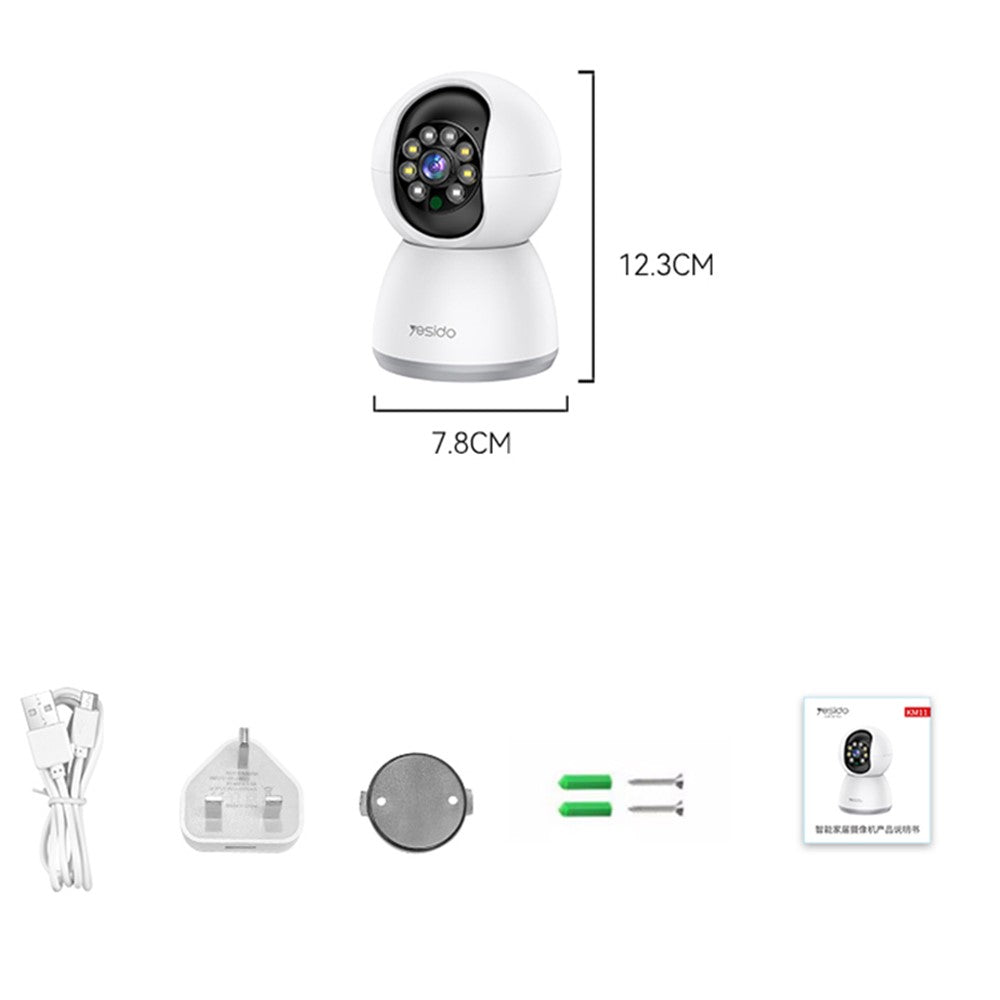 Indoor Camera - YESIDO KM11 300W Ultra HD WiFi 2.4G Home Camera with Bilingual Audio Transmission, Surveillance Camera